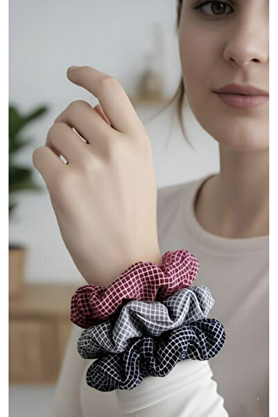 MutluBiDünya 3 Adet Pamuklu Scrunchie