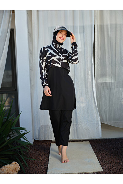 ALFASA Crop Look Hijab Swimsuit with Hat - Alf26314