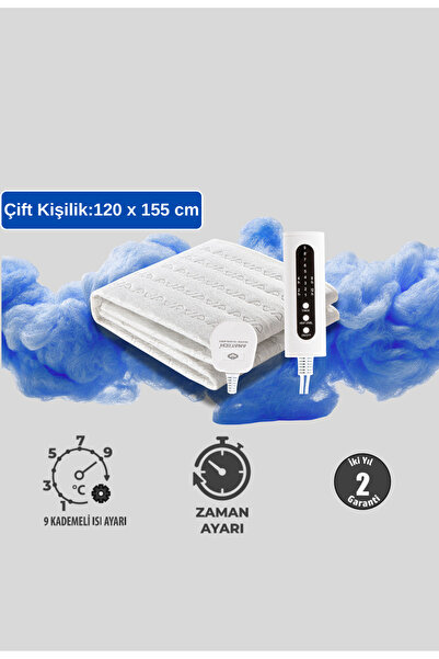 GREJ Q'Slimtime - Yeni Seri Çift Kişilik Elektrikli Alt Battaniye - 120x155 c...