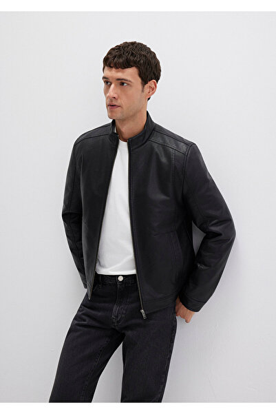 Mavi Schwarze Synthetiklederjacke Slim Fit / Enganliegend 0110548-71379