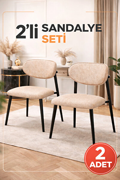 Avenza Furniture Avenza Living Polo 2’li Metal Ayaklı Modern Mutfak Sandalye