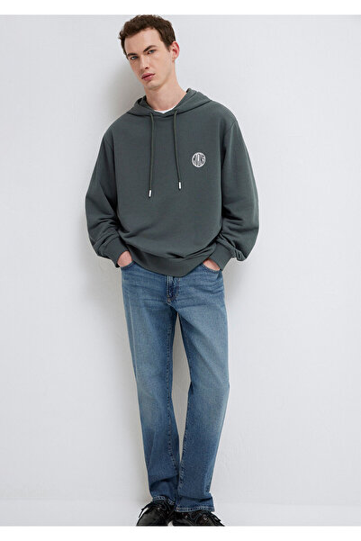 Mavi Mvjns Logo Printed Hooded Green Sweatshirt 0611786-71598