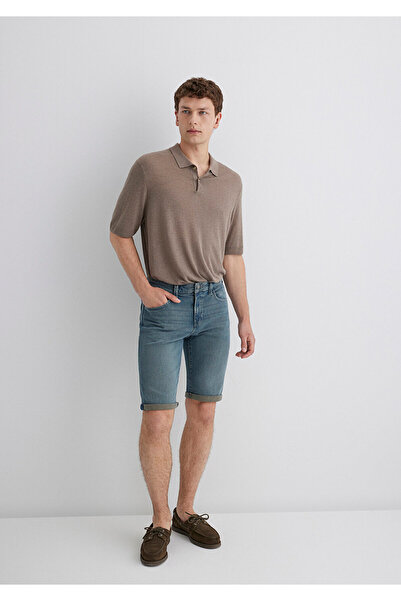 Mavi Nicholas Mavi Premium Vintage Puslu Indigo Jean-Shorts 0416089816