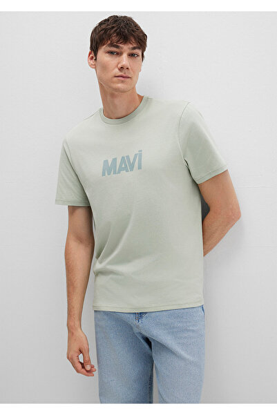 Mavi Grünes T-Shirt mit Logo-Print, reguläre Passform / normaler Schnitt 0612...