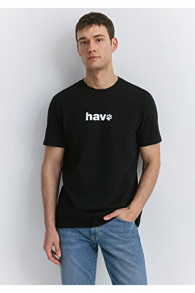 Mavi Μαύρο T-shirt με στάμπα Pile Regular Fit / Regular Fit 0612759 -900
