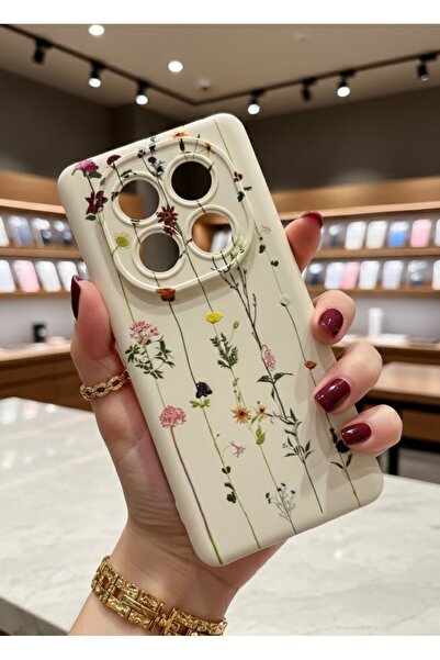 OVADA Redmi Note 14 Pro 4G Uyumlu Sarmaşık Çiçek Desenli Telefon Kılıfı