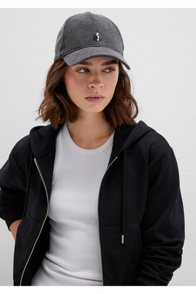 Mavi Cat Embroidered Anthracite Hat 1913287-22864