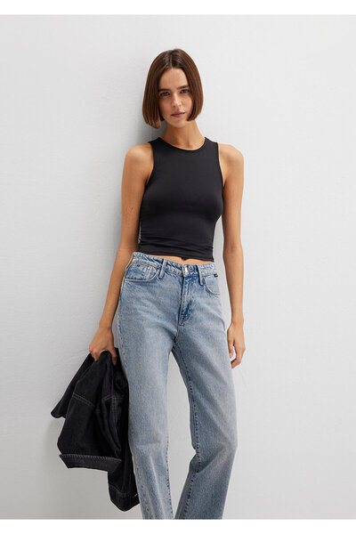 Mavi Halter Neck Black Polyamide Tank Top Fitted / Fitted Cut 1613499-900