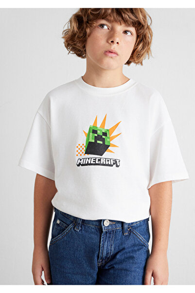 Mavi Футболка Minecraft з принтом, екрю, оверсайз / широкий крій 6610340-70057