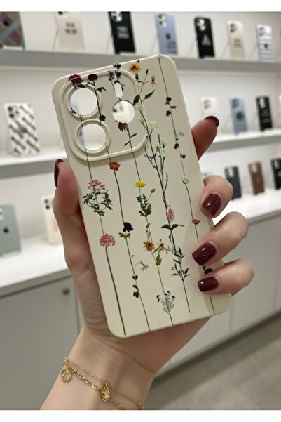 OVADA Redmi Note 14 Uyumlu Sarmaşık Çiçek Desenli Silikon Telefon Kılıfı