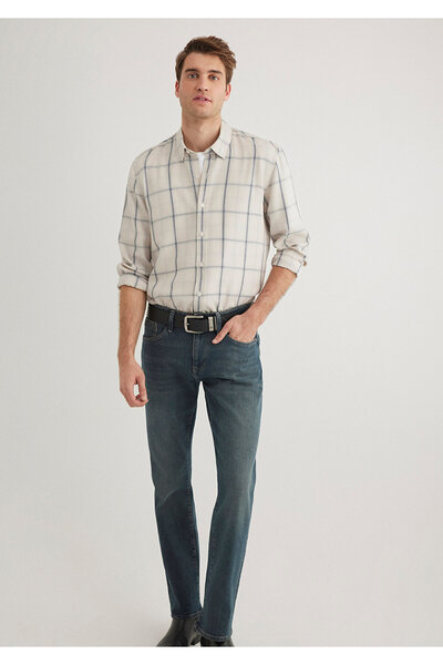 Mavi Checkered Ecru (Tencel) ™ ) Liyosel Shirt Slim Fit / Slim Fit 0211447-89583