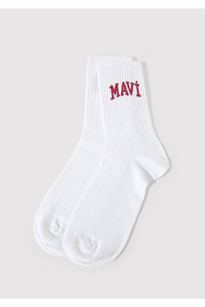 Mavi جوارب بيضاء مع تفاصيل الشعار 1912726 -20844