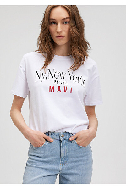 Mavi Μπλουζάκι με εμπριμέ λογότυπο σε φαρδιά κοπή -1612842-620