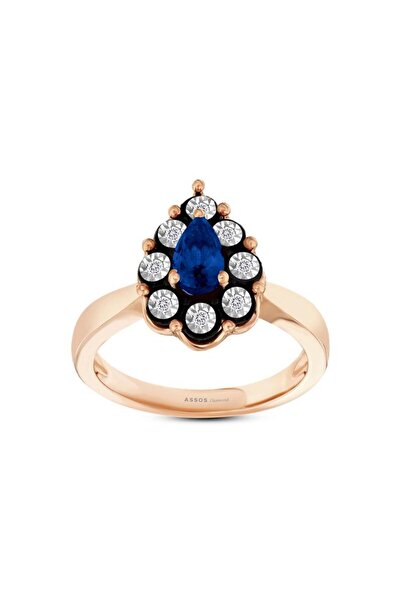 Assos Pırlanta 0.03 Karat Safir Renkli Elmas Yüzük