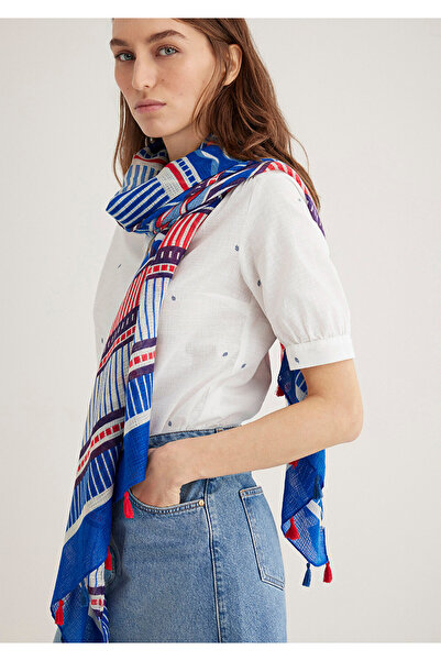 Mavi Baskılı Lacivert Şal 1912665-30717