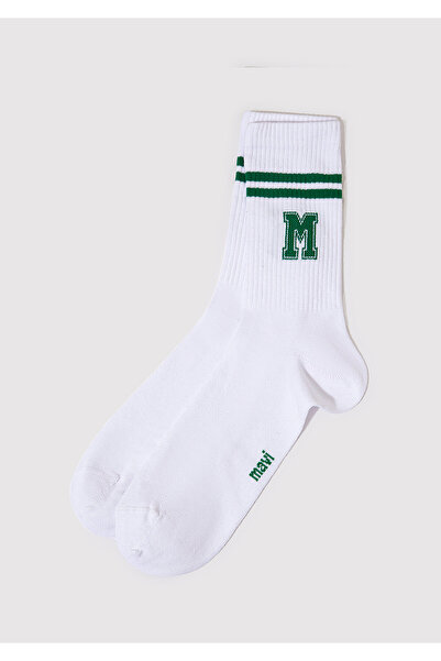 Mavi White Socket Socks with Logo Detail 0911108-85310