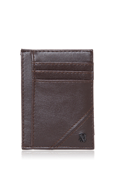 Mavi Seal Logo Brown Card Holder 091863-70230