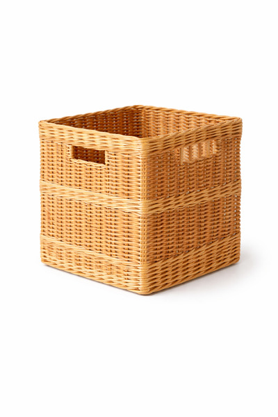 Joujou Dekoratif Rattan Organizer Sepet 25×25×20 cm | Doğal Rattan Depolama &...