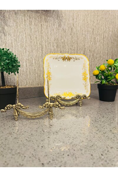 DecoZel LİMOGES PİRİNÇ DÖKÜM TABAK STANDI SUNUMLUK DEKOR EV DEKORASYON LİMOGE