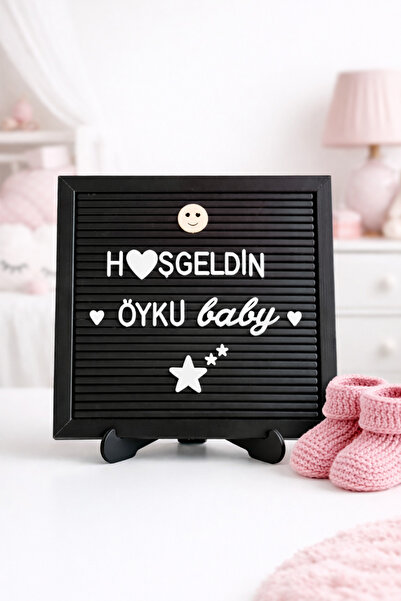 fikirstore Mesaj Panosu Siyah Kaplama Ahşap Çerçeveli 148 Türkçe Karakterli B...