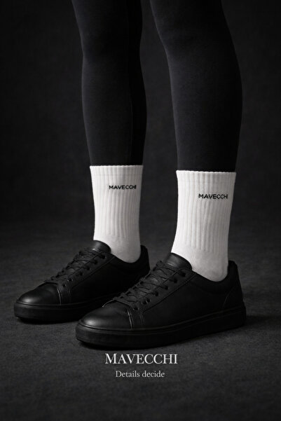 MAVECCHI 6 Çift Premium Kadın Beyaz Pamuklu Dikişsiz Soket Çorap