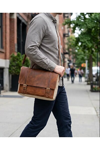 petra Leather Hakiki Deri Postacı Çantası – Vintage Unisex