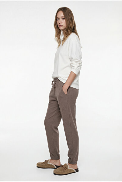 Koton Pajama Bottoms with Pocket Detail and Textured Tie-Waist