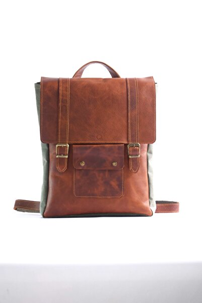 petra DERİ VE KANVAS SIRT ÇANTASI