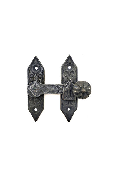 Skygo باب نحاسي مزخرف على الطراز العتيق، مزلاج النافذة - 86 × 72 مم، أكسيد