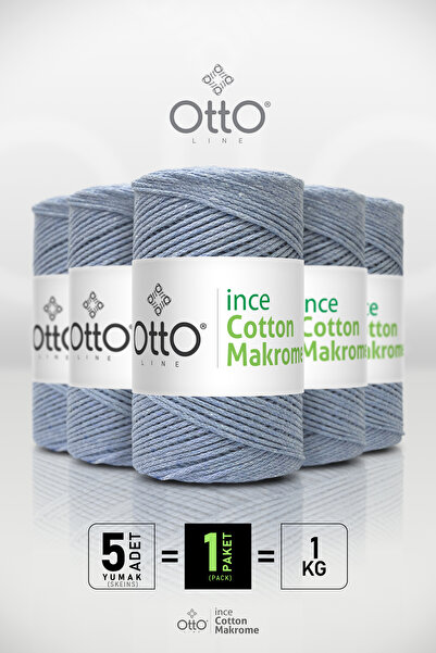 Otto Λεπτό Βαμβακερό Μακραμέ - Μπλε Βρεφικό - Πακέτο 5 τεμαχίων - 2mm/200gr/1...
