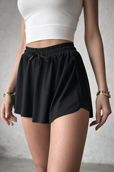 modavingo Tenisistă neagră pentru femei fustă pantalon scurtă