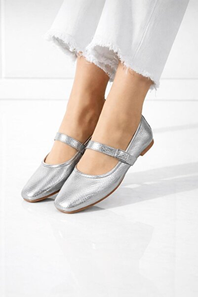 redtan Women's Silver Ballerinas |   Stylish Buckle Elastic |   Casual Shoes ...