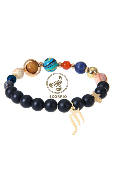 OEM Brățară Scorpion cu Ametist și Pandantiv Zodiacal (Unisex, Scorpion)