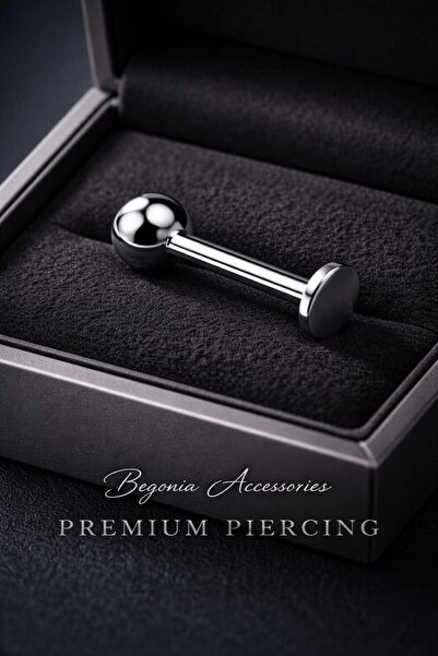 Takıparkxs 316L Cerrahi Çelik 10mm Top Uçlu Uniseks Labret Piercing Dudak Kulak