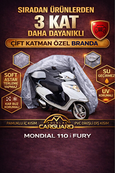 CarGuard Mondial 110 i Fury Fitilli Motosiklet Brandası Motor Örtüsü - Arka Ç...