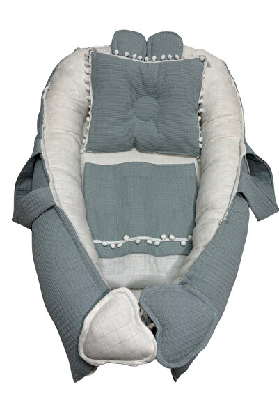 Happy Baby Dikiş Atölyesi 3 Parça Babynest Taşınabilir Bebek Yatağı Pike Yast...