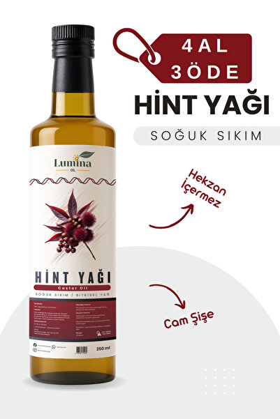 Hint Yağı Soğuk Sıkım 250 ML (Castor Oil) (Hekzan İÇERMEZ) %100 Saf,Doğal Ve Katkısız