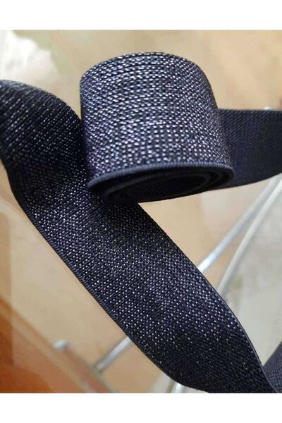 İMREN AKSESUAR Curea de decorare pentru talie din cauciuc cu sclipici negru, 3 cm, 1 pachet, 3 metri