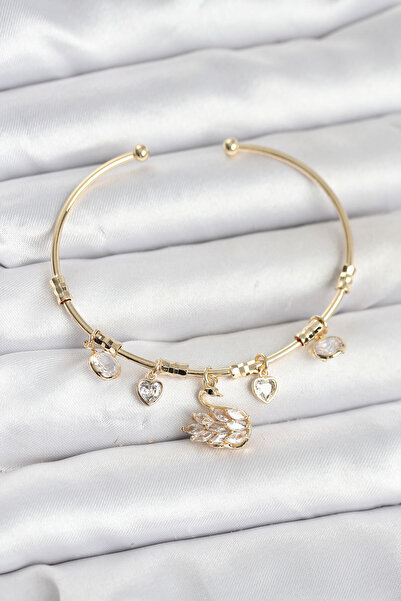 Skygo Swan Charmed Gold Color Women's Bracelet - Tj-Bb8035