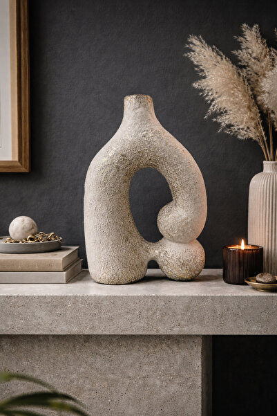 Liora Ceramic Dekoratif Seramik Modern Abstract Form Vazo - 30x20cm