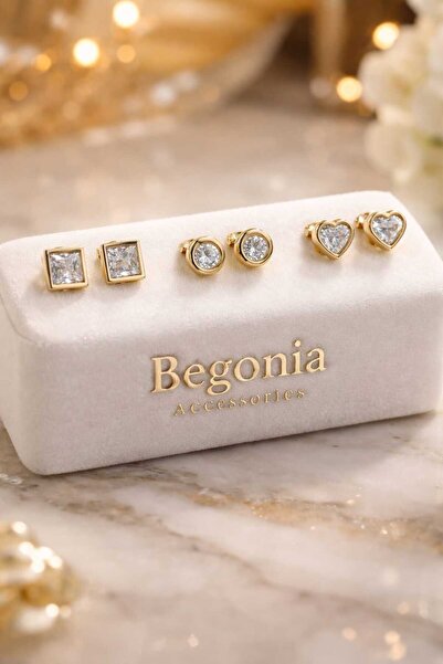 Begonia Accessories Vip Çelik Paslanmaz Kararmaz 24 Ayar Altın Kaplama 9mm Ka...