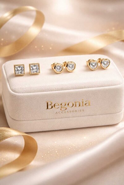 Takıparkxs Vip Çelik Paslanmaz Kararmaz 24 Ayar Altın Kaplama 9mm Kalp Kare Y...