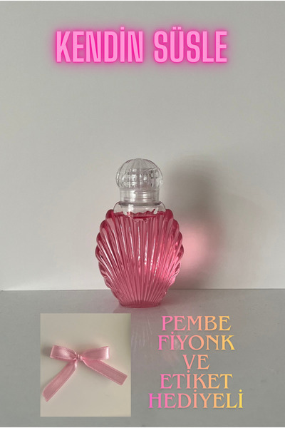 Pearl Star (50 ADET) Renkli Limon Kolonyalı Mika Plastik 40ml İstiridye Şişe ...