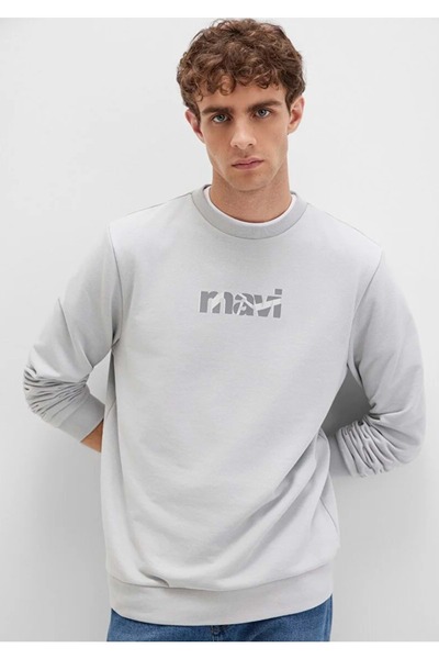 Mavi M0S10402 Logo Štampano Muška majica s kapuljačom SIVA