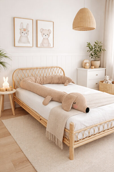 Piamom سرير طويل - لطيف وديكور، رفيق نوم لغرفة الأطفال الرضع