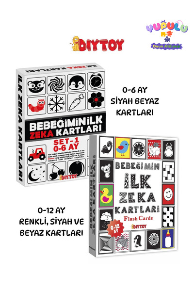 Diytoy Bebeğim İlk Zeka Kartları 0-6 Ay Set-1 ve İlk Zeka Kart Flash Kart 0-1...