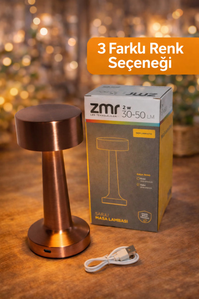 ZMR AXIS ŞARJLI MASA LAMBASI 4 FARKLI IŞIK RENGİ SEÇENEĞİ
