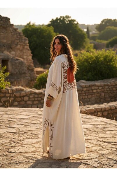 Su Koleksiyon كيمونو من الكتان المطبوع على الطراز البوهيمي من مونك