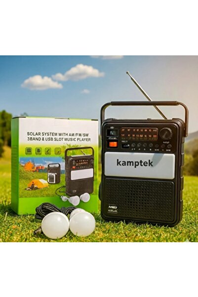kamptek kamp teknolojisi Doğa Güneş Enerjili Radyolu Fonksiyonel Işıklar FM B...