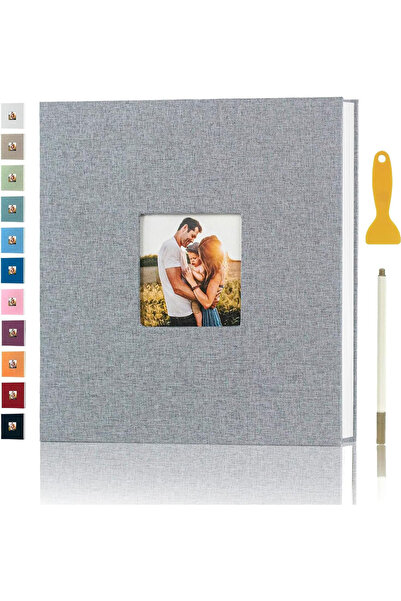 Primo Plus ألبوم صور ذاتي اللصق، رمادي-40